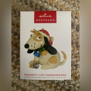 - Hallmark ornament naughty list shenanigans dog